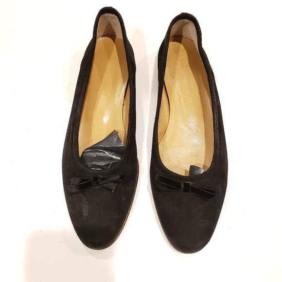 J. Crew Shoes J Crew Black Suede Ballet Flats With Bow Shoes Womens